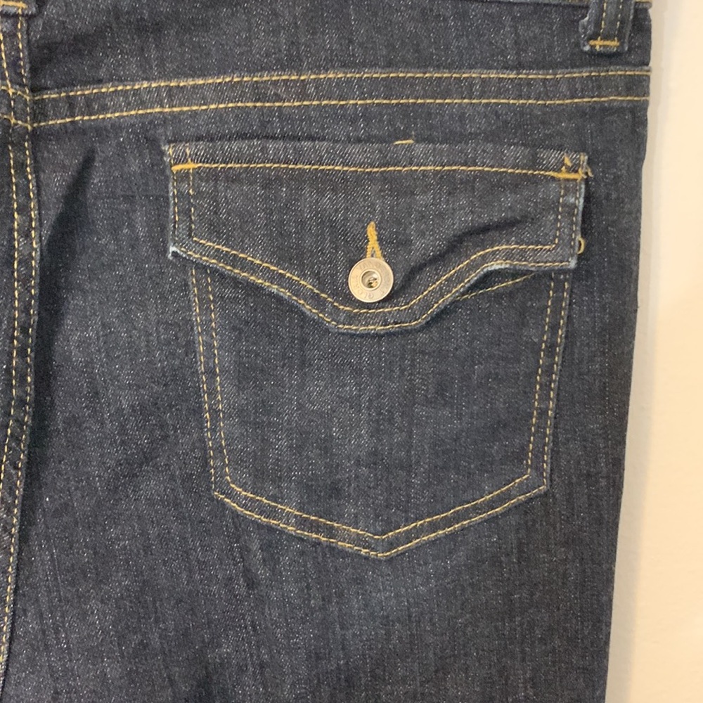 Gloria Vanderbilt size 14 capri pants blue jeans denim button flap rear pockets - Picture 4 of 7